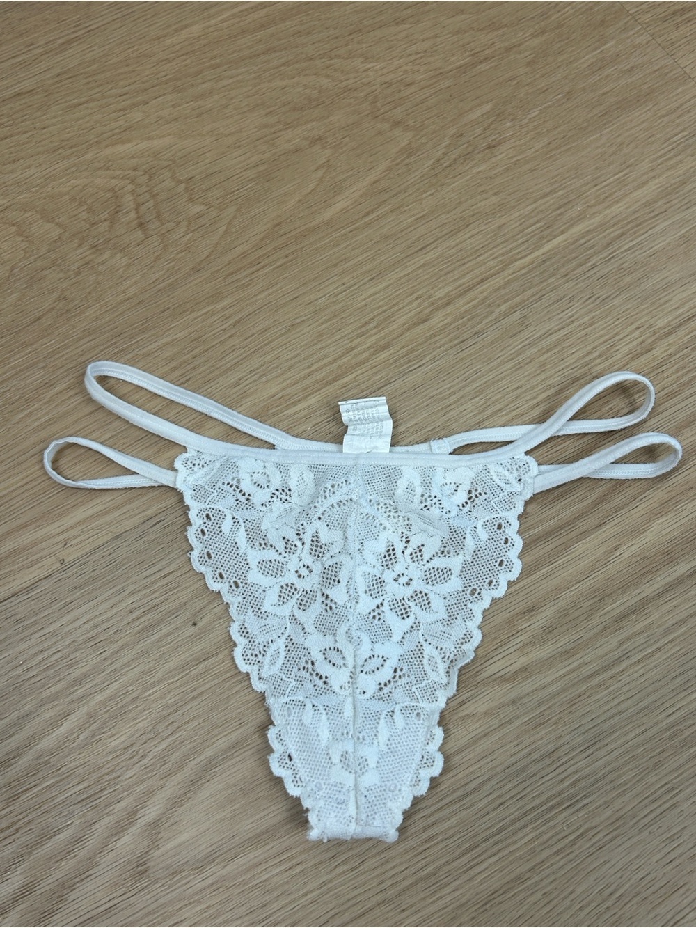 Vintage Cher France Lace Strappy Thong Panty S